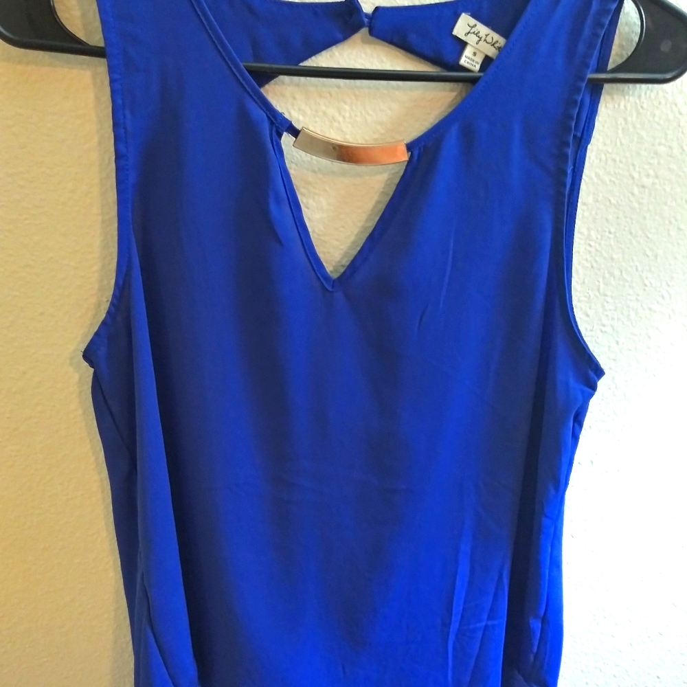 Royal Blue Sleeveless Bls w/ GREAT details. Sz S